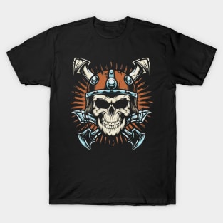 Traditional Vikings Skull Tattoo T-Shirt